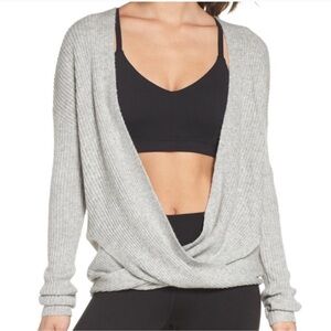 Zella Grey Wrap Sweater size small
